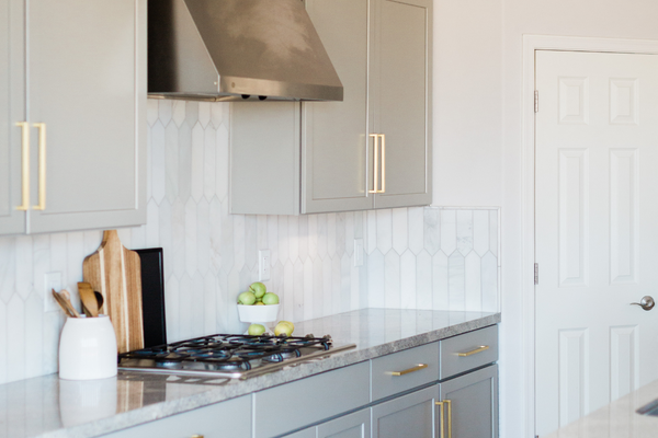 Kitchen renovation with white tile